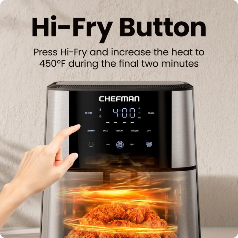 Freidora de aire Chefman TurboFry 6 qt de acero inoxidable