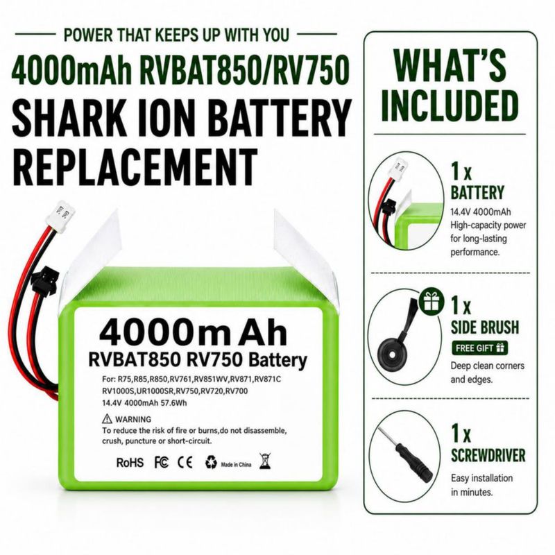 Batería inalámbrica WirelessFinest RVBAT850 de 4000 mAh para aspiradoras Shark