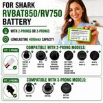 Batería inalámbrica WirelessFinest RVBAT850 de 4000 mAh para aspiradoras Shark