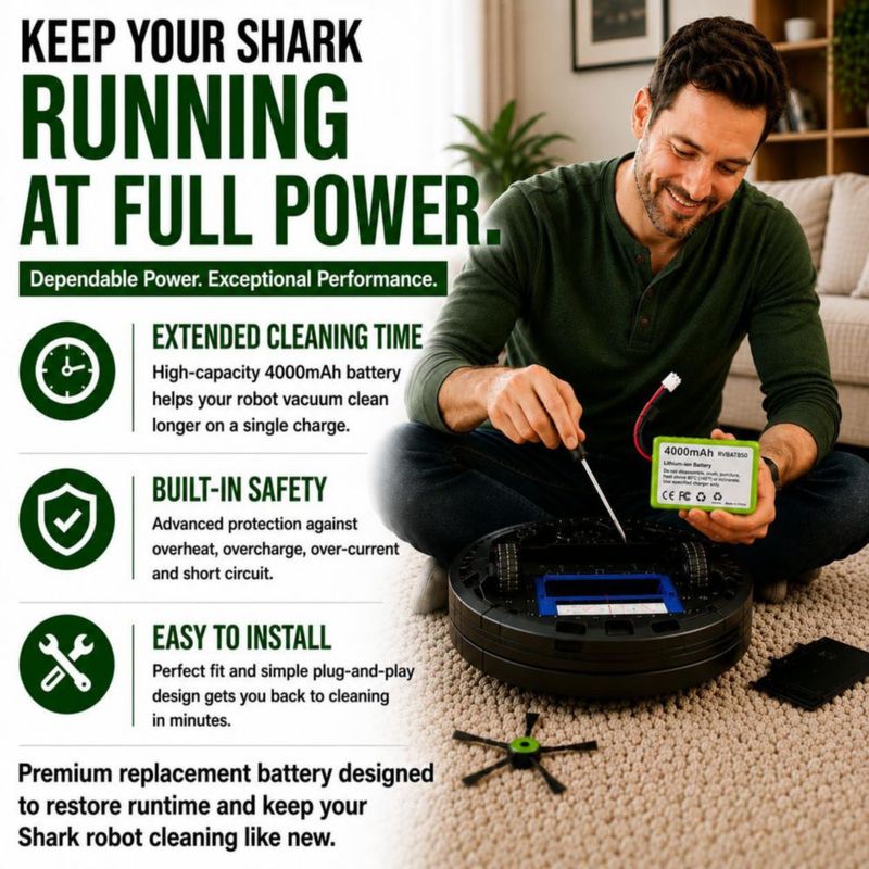 Batería inalámbrica WirelessFinest RVBAT850 de 4000 mAh para aspiradoras Shark