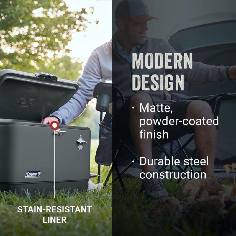 Coleman Ice Chest | Hielera de Acero con cinturón de 51 l.