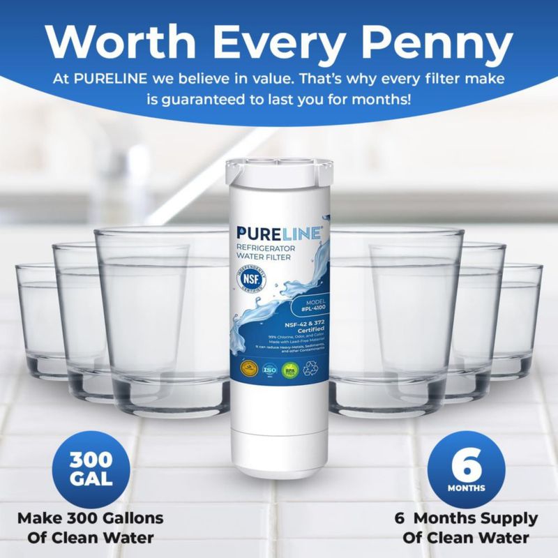 Filtro de agua para refrigerador PURELINE PL-4100 paquete de 3