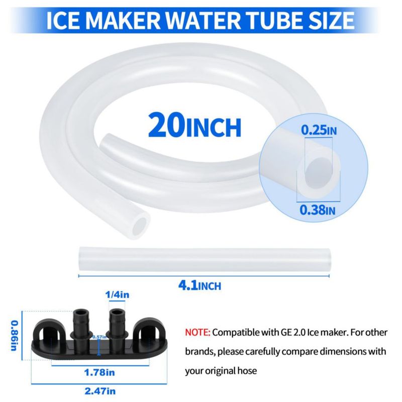 Tubo de drenaje para máquina de hielo Dinlon para GE Opal Nugget 2.0