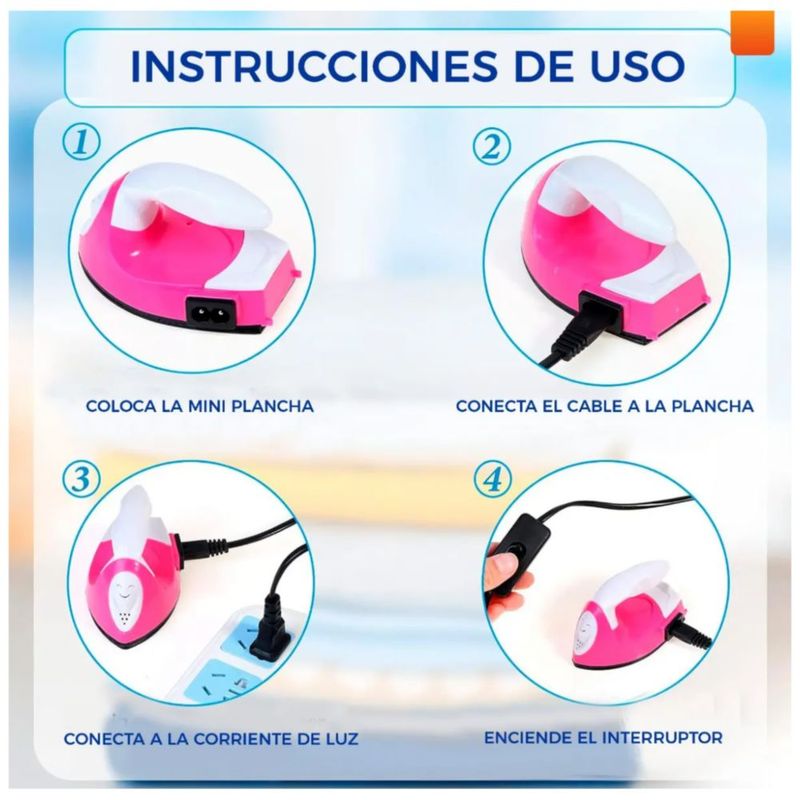 Mini Plancha para Ropa Portátil, Bricolaje Color Rosa