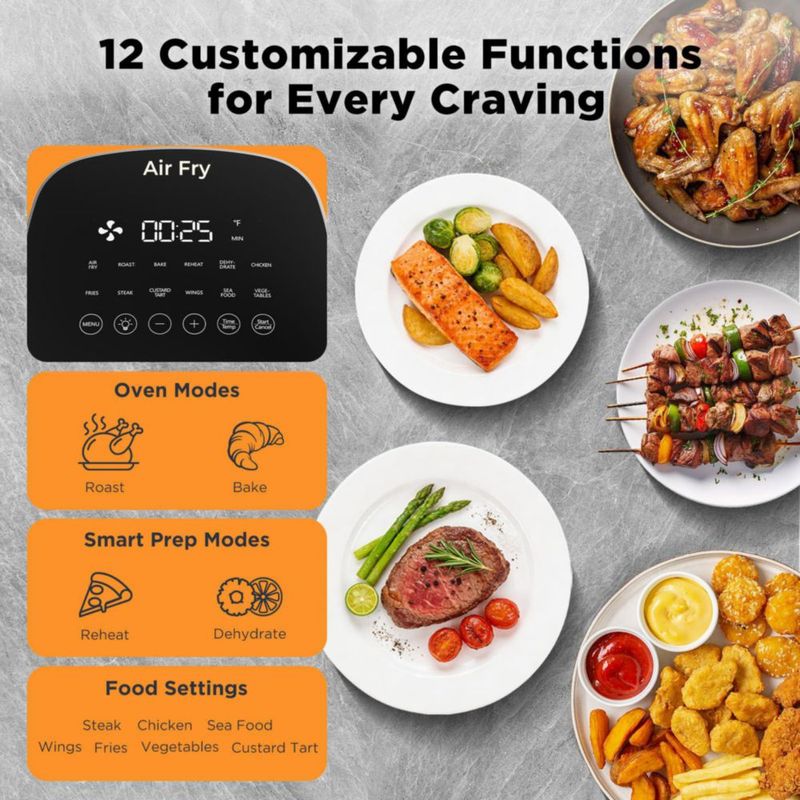 Freidora de aire Fullwill 6QT 12 en 1 multifunción 1700W