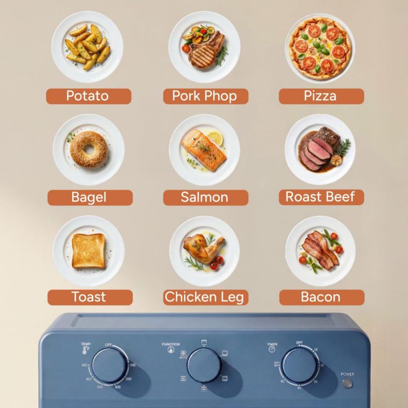 Horno freidora de aire SMIRLY 27 qt 1800 W 6 en 1 azul