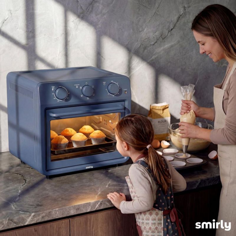 Horno freidora de aire SMIRLY 27 qt 1800 W 6 en 1 azul