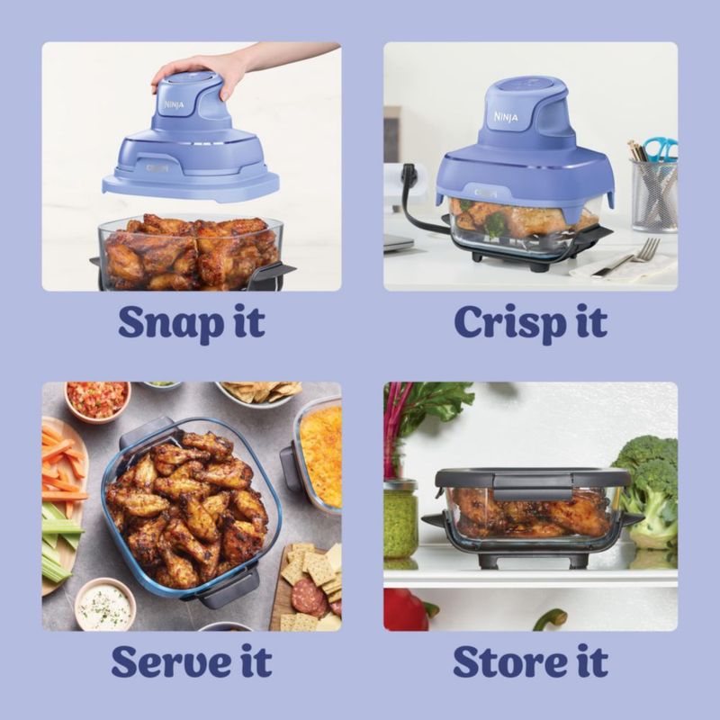 Freidora de Aire Ninja FN101PR de 4 QT Sistema de Cocina Portátil 4 en 1