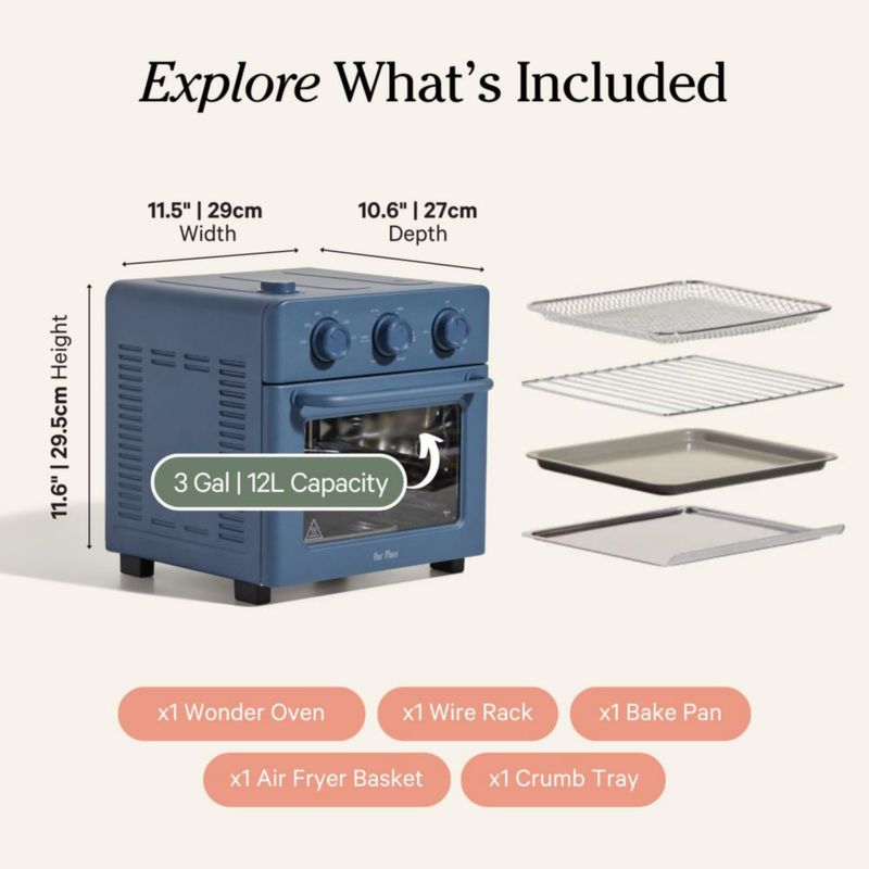 Horno de Encimera Our Place Wonder Freidora de Aire 6 en 1 Azul