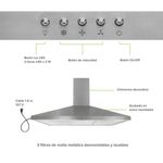 Campana de Pared Piramidal 76cm Acero inoxidable Avera CEP76