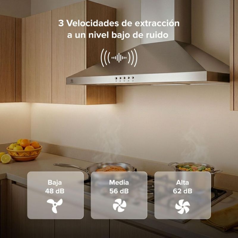 Campana de Pared Piramidal 76cm Acero inoxidable Avera CEP76