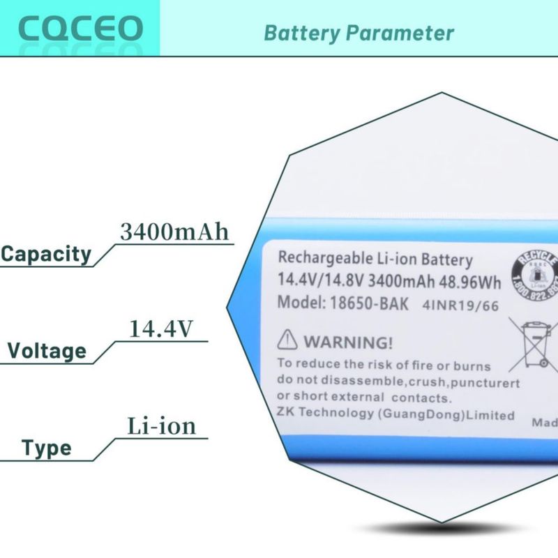 Batería de Repuesto para Aspiradora CQCEO 14.4V 3400mAh