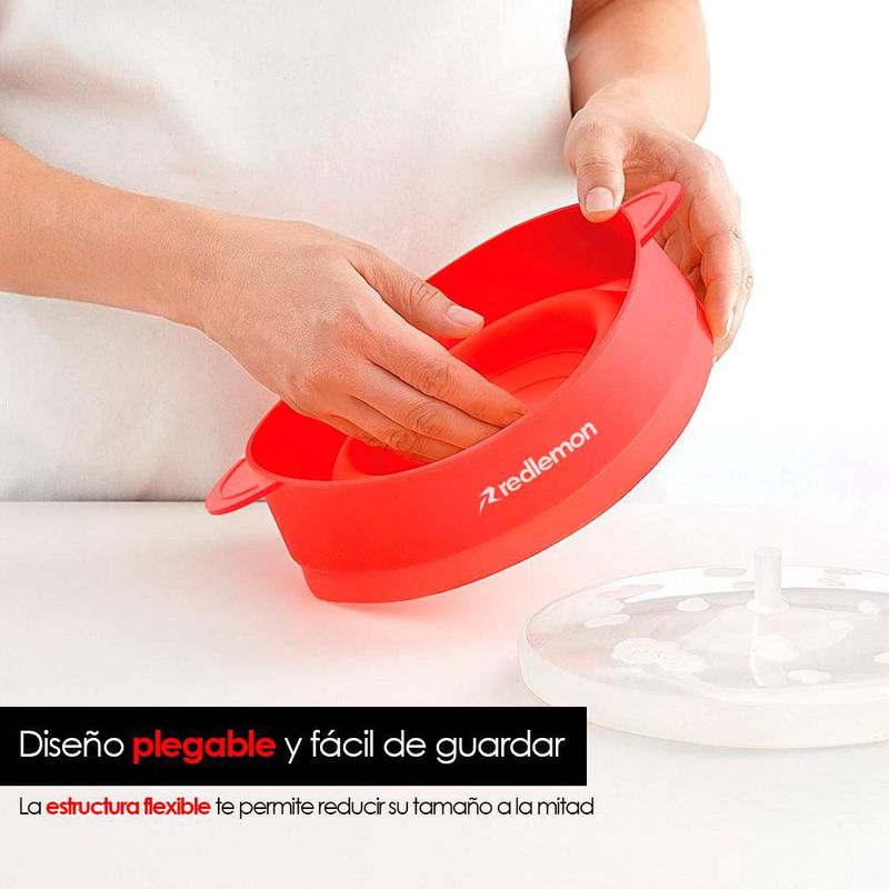 Palomera para Microondas de Silicón, Sin Utilizar Aceite de Rápida Preparación para Hasta 15 Tazas