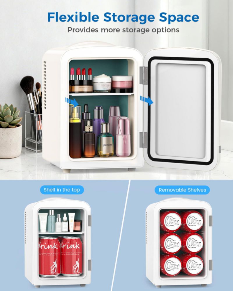 Mini Refrigerador Electactic 4L Enfriador y Calentador 110V 12V Blanco