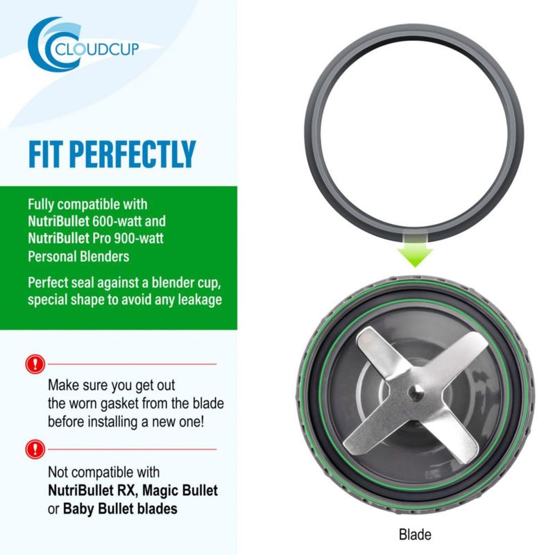 Anillo de Sellado Gasket CloudCUP para Nutribullet 600W 900W Paquete de 4