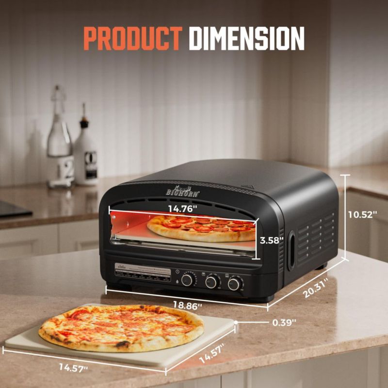 Horno para Pizza BIG HORN Eléctrico 14" 110V 6 Modos