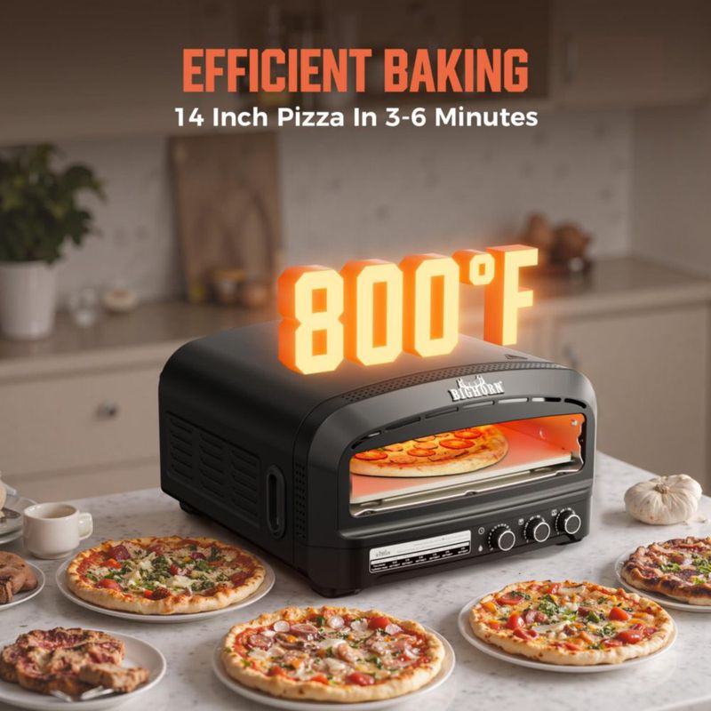 Horno para Pizza BIG HORN Eléctrico 14" 110V 6 Modos