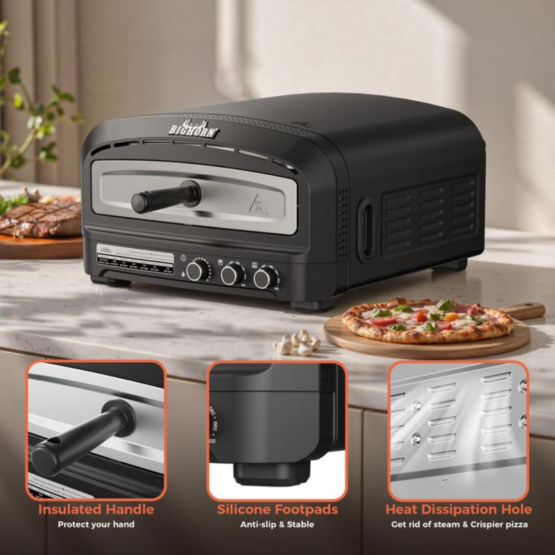 Horno para Pizza BIG HORN Eléctrico 14" 110V 6 Modos