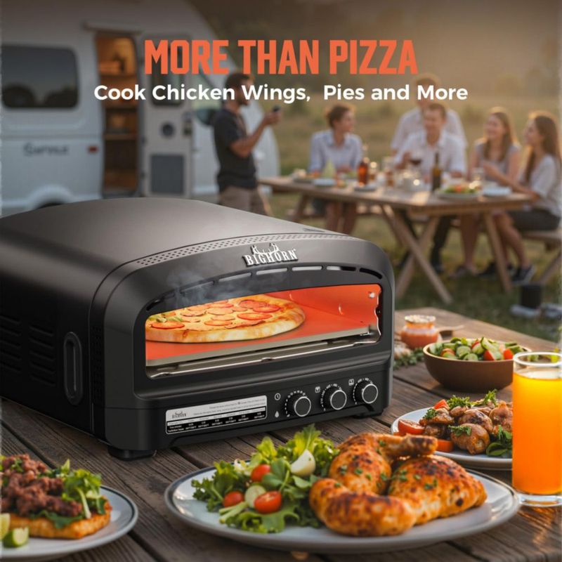 Horno para Pizza BIG HORN Eléctrico 14" 110V 6 Modos