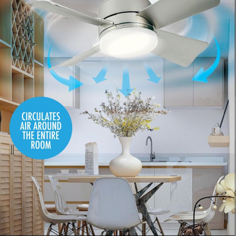 Ventilador de Techo Bell+Howell Socket Breeze con Luz LED y Control Remoto