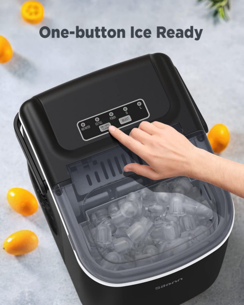 Máquina de Hielo Silonn 12 kg/24h Autolimpiante 2 Tamaños