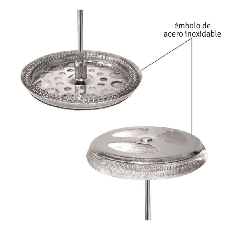 Cafetera Vidrio Acero Inoxidable Prensa Francesa 600ml Negra