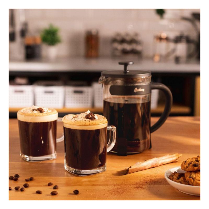 Cafetera Vidrio Acero Inoxidable Prensa Francesa 600ml Negra