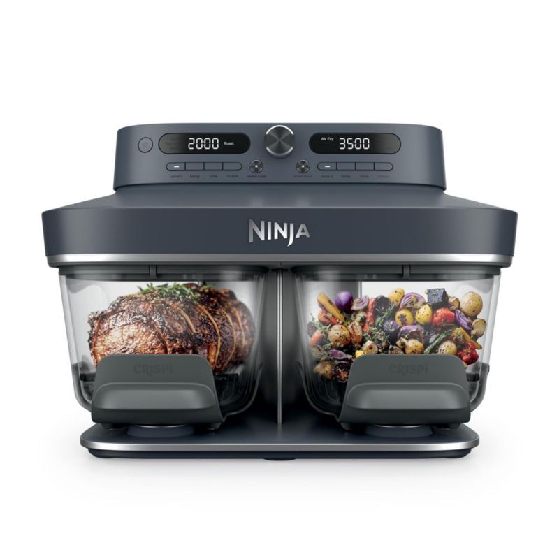 Freidora de Aire Ninja Crispi DualZone 2x4qt de Vidrio 1785W