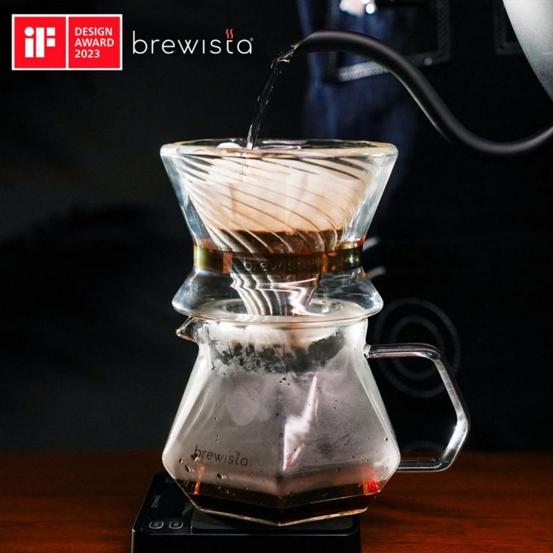 Cafetera de Goteo Brewista Tornado Duo de Vidrio Aislado para 2-4 Tazas