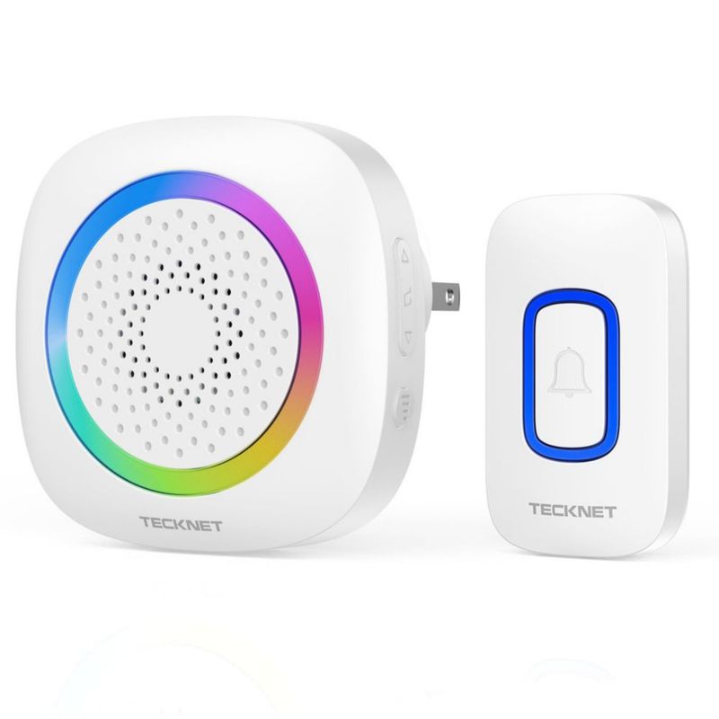 Timbre Inalámbrico TECKNET Luz RGB Alcance 400m IP66