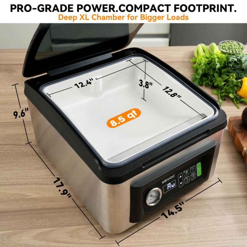 Selladora al Vacío Wevac CV12 Pro Barra de Sellado de 12" Tiempo Automático