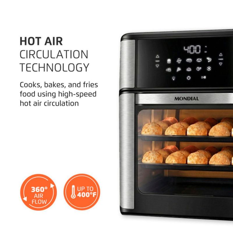 Freidora de Aire Mondial 127 QT 1800 W Pantalla Táctil 120 V
