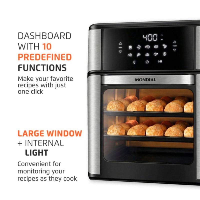 Freidora de Aire Mondial 127 QT 1800 W Pantalla Táctil 120 V