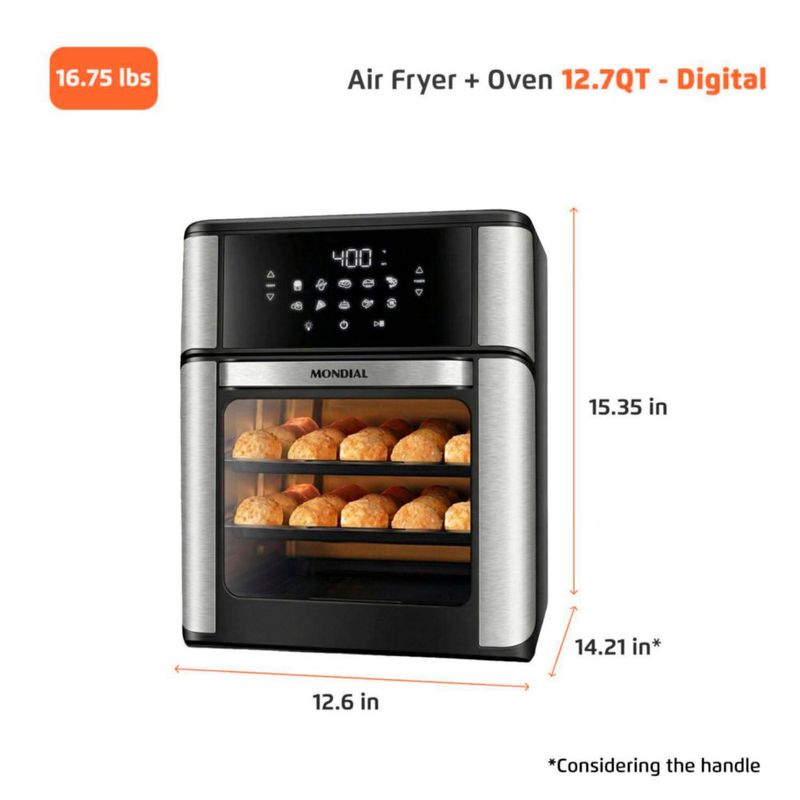 Freidora de Aire Mondial 127 QT 1800 W Pantalla Táctil 120 V