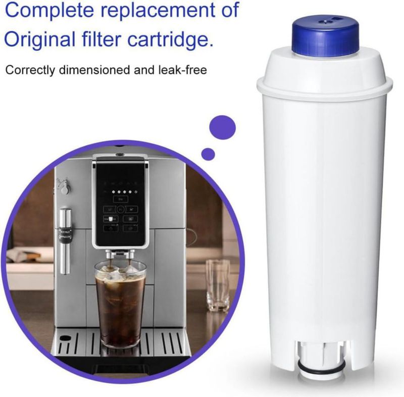 Klamol Pack de 6 filtros de agua de repuesto para máquina de café compatibles con DeLonghi DLSC002 para series Magnifica Evo Dinamica Plus Eletta