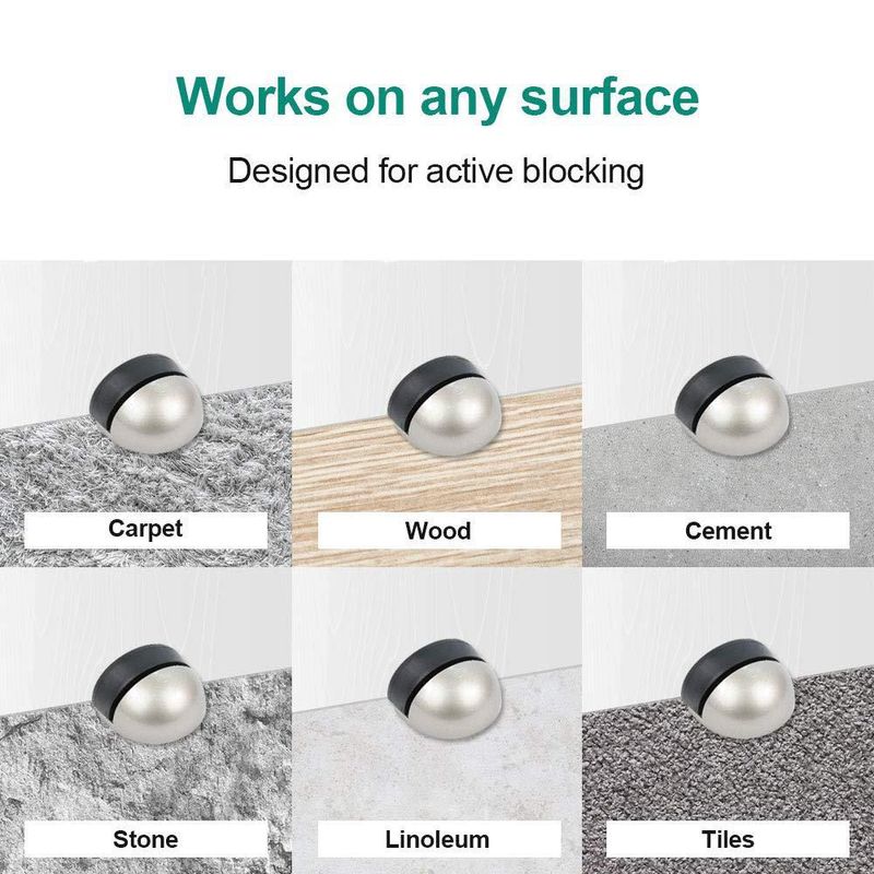 Topes de puerta CG PLUS 5 cm Níquel satinado - Pack de 4 con almohadilla de goma