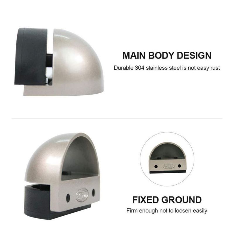 Topes de puerta CG PLUS 5 cm Níquel satinado - Pack de 4 con almohadilla de goma