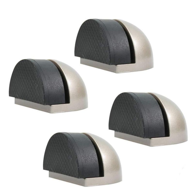 Topes de puerta CG PLUS 5 cm Níquel satinado - Pack de 4 con almohadilla de goma