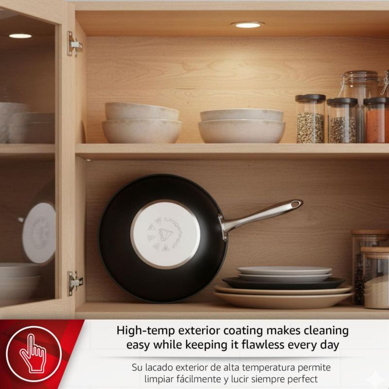 Wok Magefesa 28 cm antiadherente compatible con inducción