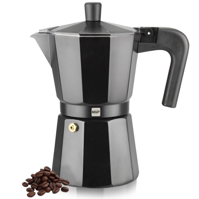 Cafetera Moka Magefesa Kenia Noir de 10 oz (6 tazas) Aluminio