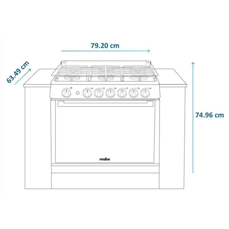 Estufa de Empotre Mabe 80cm 30" XOC80800CT3 6 quemadores Tecnologia Ultimate