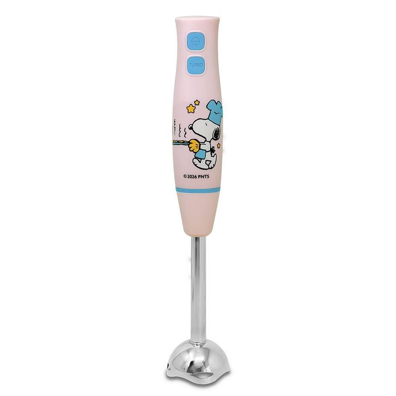 SNOOPY Peanuts Batidora de Inmersión 500W de Acero Inoxidable y Botón Turbo para Purés, Papillas y Smoothies, PS-1204