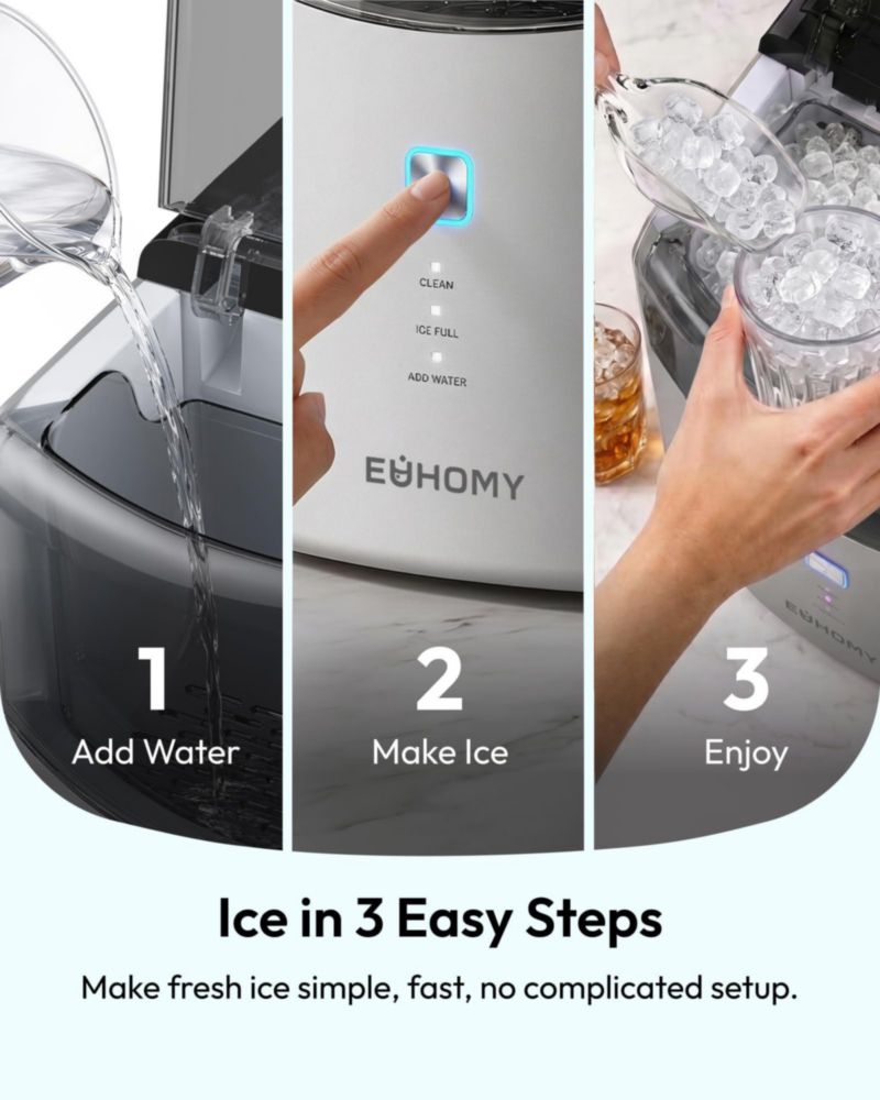 Fabricador de Hielo EUHOMY 35 lb Diarios Sonic de Hielo Nugget