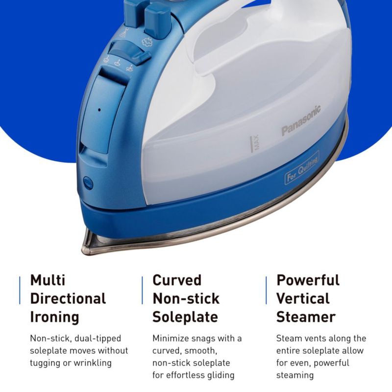 Plancha inalámbrica Panasonic NI-QL1000A Portátil 360° Azul