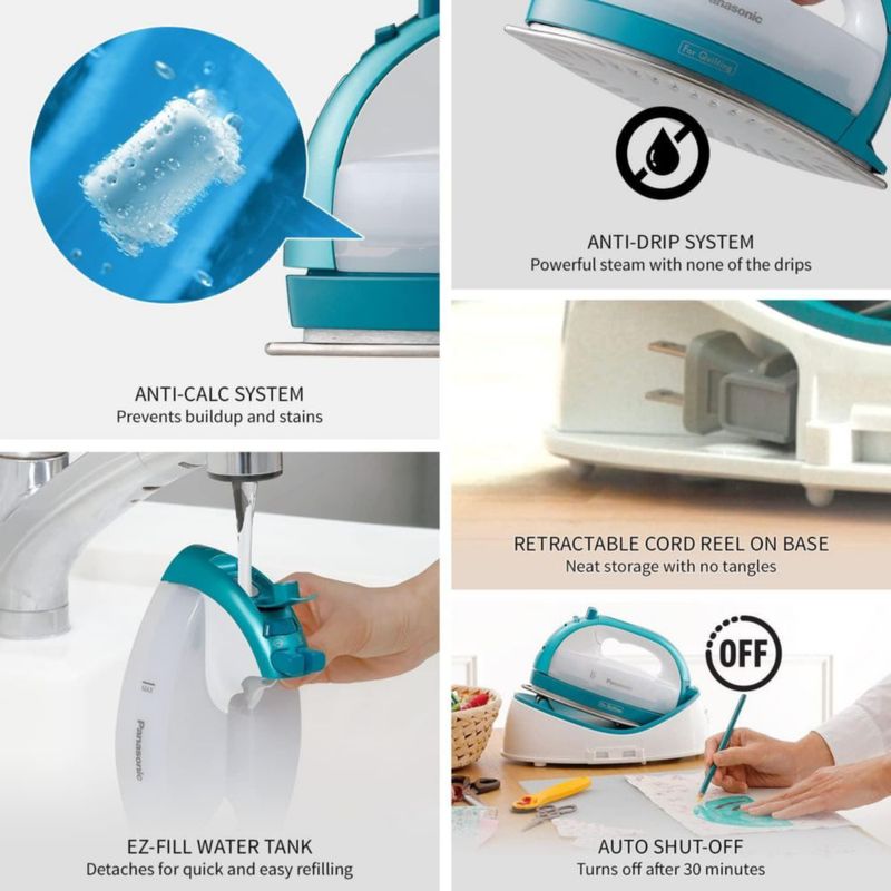 Plancha inalámbrica Panasonic NI-QL1000G 360° Freestyle Teal