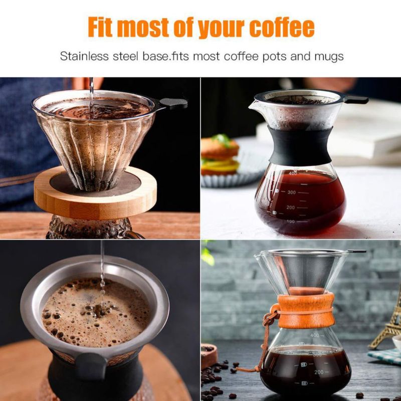 Filtro de café Meichu 2 uds Doble malla plateado