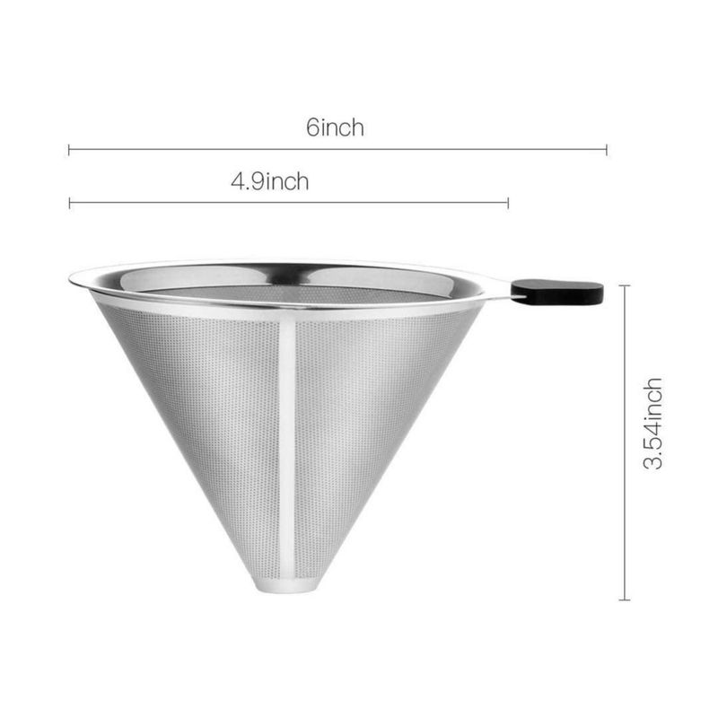 Filtro de café Meichu 2 uds Doble malla plateado
