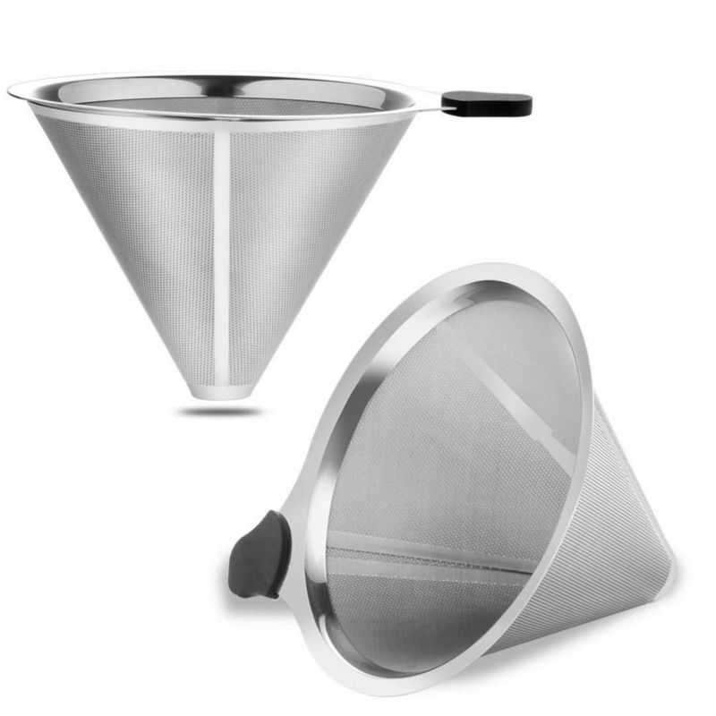 Filtro de café Meichu 2 uds Doble malla plateado
