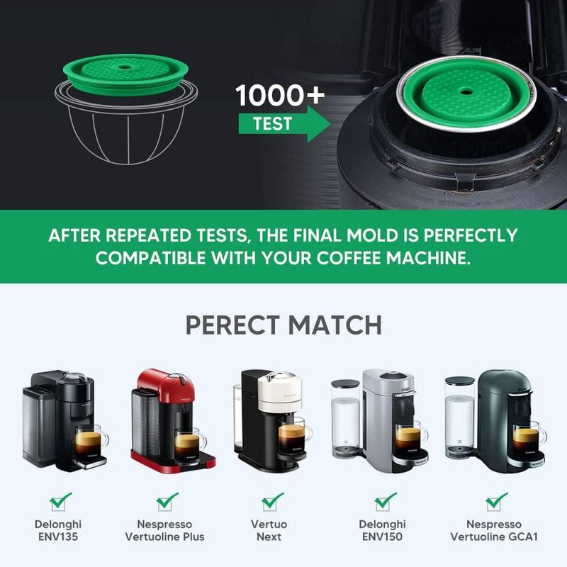 Tapa reutilizable de silicona para cápsulas de café BENFUCHEN – Pack de 4
