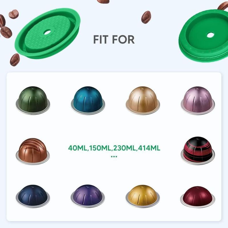Tapa reutilizable de silicona para cápsulas de café BENFUCHEN – Pack de 4